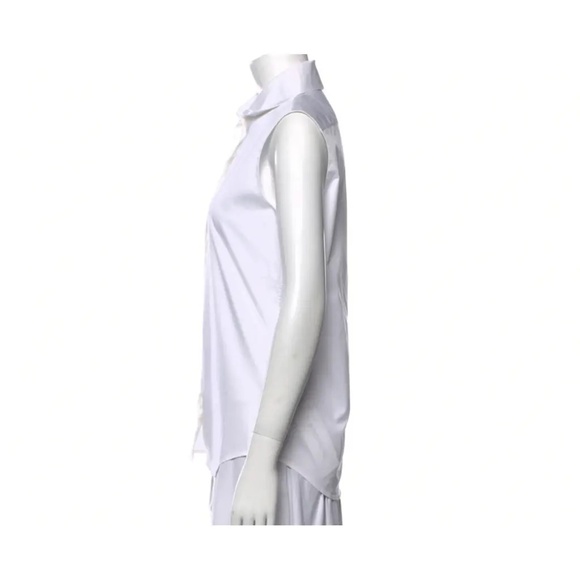 Retail $980 The Row classy sleeveless white shirt - Picture 3 of 8